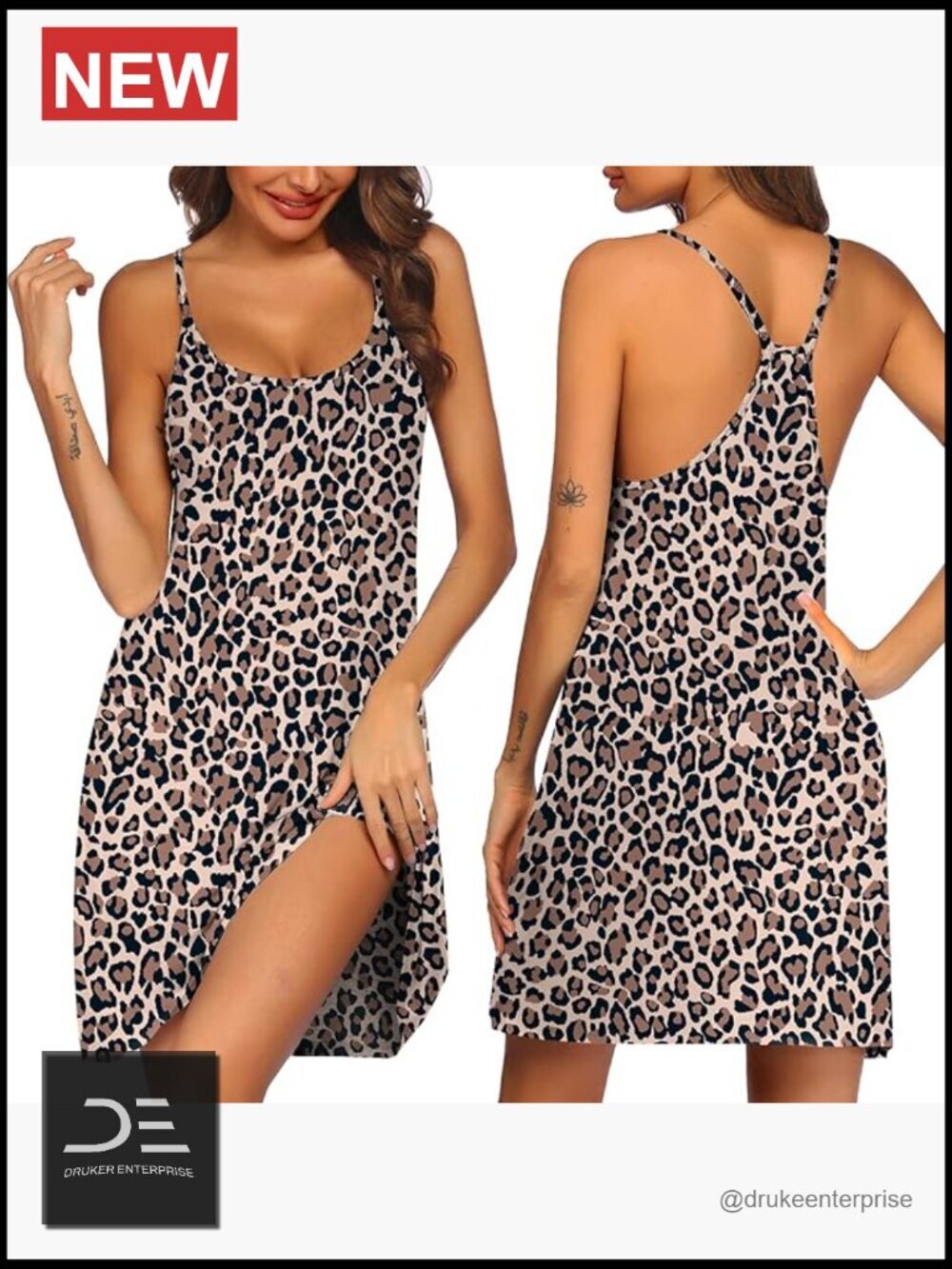 Racerback Sleeveless Nightgown with Adjustable Straps